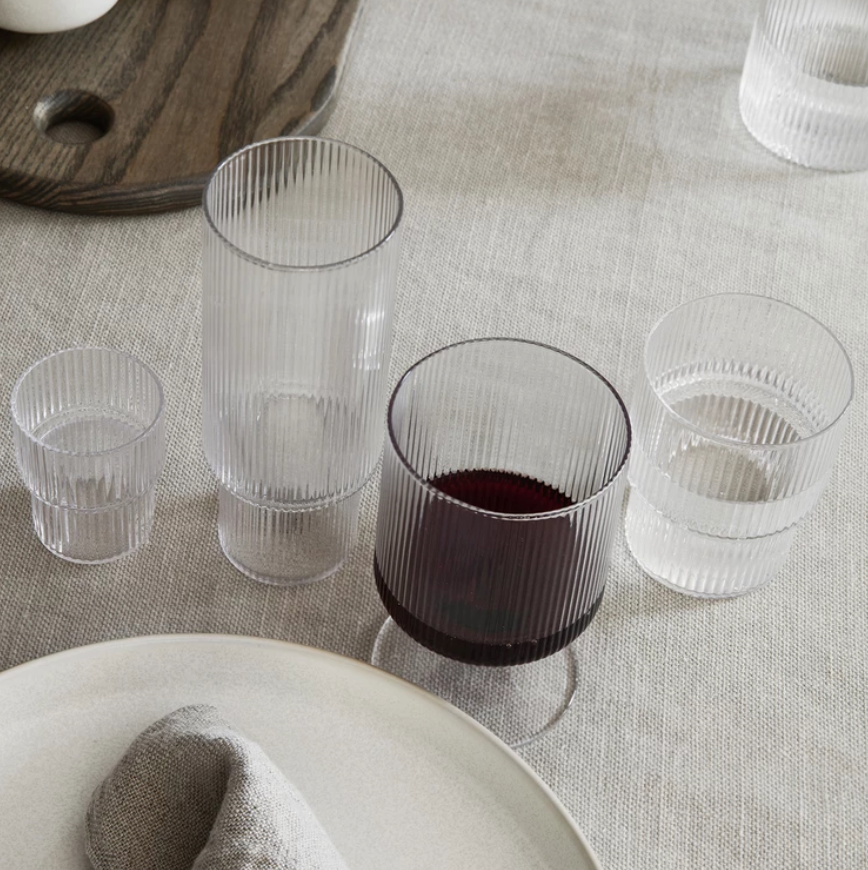 MAP STORES_ Ripple Wine Glasses | Clear | Set of 2_ FERM LIVING_ .